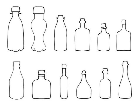 Bottles Graphics Set of Sketch Bottles hand-drawn, vector Doodle illustration1 - Files Vector (.eps)1 - Files JPE by Vector&VideoArtShop Design Campaign, Sketch Note, Bottle Drawing, Vector Doodle, Minimalist Drawing, Object Drawing, Doodle Illustration, Drawing Practice, Graphic Design Portfolio