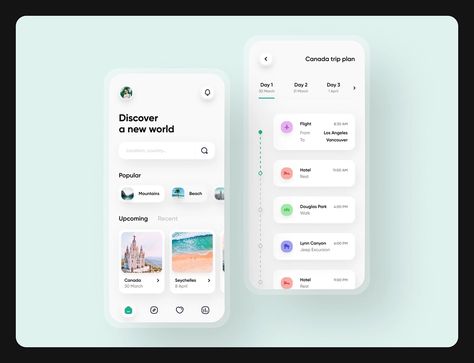 Trip Planner App, Desain Ux, Infographic Layout, To Do Planner, Planning App, Directory Design, App Interface Design, Vacation Activities, Trip Planner