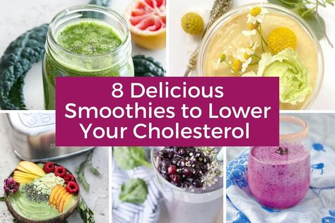 Packed with antioxidents and soluble fiber, try one (or many!) of these 8 delicious smoothies to lower cholesterol as part of your heart healthy diet. Heart Healthy Smoothies Recipes, Recipes To Lower Cholesterol, Heart Healthy Smoothies, Cholesterol Friendly Recipes, Low Cholesterol Diet Plan, Lower Cholesterol Naturally, To Lower Cholesterol, Cholesterol Recipes, Beet Smoothie