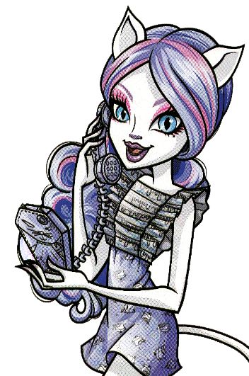 Catrine DeMew. Ghoul Chat. Profile art Monster High Catrine Demew, High Artwork, Monster High Wiki, Catrine Demew, History Cartoon, Monster H, Monster High School, Profile Art, Arte Monster High