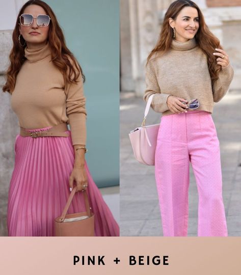 Pink and beige outfit Pink And Beige Outfit, Nina Walder, Beige Outfits, Outfit Beige, Colorful Outfit, Winter Color Palette, Beige Outfit, Outfit Pink, Winter Color