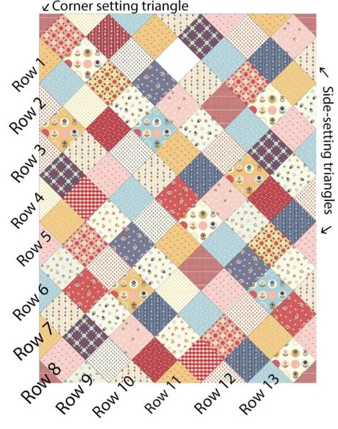 Patchwork On Point Quilt Tutorial - Diary of a Quilter - a quilt blog Scrap Squares Quilts, 4patch Quilt Patterns, Scrappy Four Patch Quilt Patterns, Quilts For Beginners Patterns, Quilts Set On Point, Geometric Quilt Blocks, Easy Quilt Block Patterns Free, Patchwork Squares Quilt, Square Patchwork Quilt Patterns