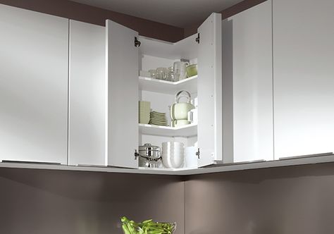 Corner unit wall | Kitchen Haus Kitchen Wall Units, German Kitchens, Wooden Worktops, Granite Worktops, Laminate Worktop, Kitchen Wall Cabinets, Laminate Kitchen, German Kitchen, Roller Doors