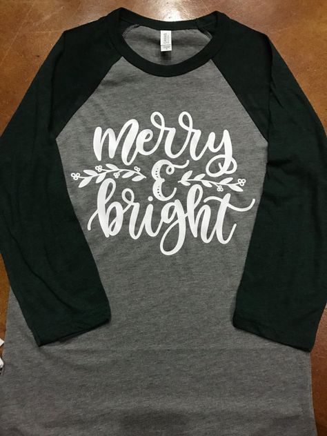 Merry and Bright Raglan, Christmas Raglan, Merry and Bright Shirt, Christmas Shirt Christmas Shirt Ideas Vinyl, Red Christmas Shirt, Christmas Shirt Ideas, Shirt Ideas Vinyl, Christmas Vinyl, Shirt Diy, Raglan Shirt, Xmas Shirts, Vinyl Shirts