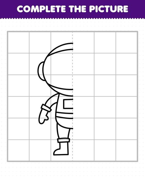 Education game for children complete the picture cute cartoon solar system astronaut half outline for drawing Picture Cute Cartoon, Cartoon Solar System, Complete The Picture, Game For Children, The Astronaut, Drawing Drawing, Vocabulary Activities, English Vocabulary, Infographic Design