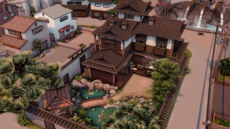 Sims 4 Asian Build, Sims 4 Japanese Interior, Sims 4 Japanese House Interior, Japanese Style House Plans, Traditional Japanese House Exterior, Sims 4 Japanese House, Japanese House Layout, Japanese House Plan, Japanese Home Exterior