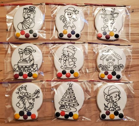 Paint Your Own Cookies Christmas, Hand Painted Christmas Cookies, Christmas Cookie Stencils Royal Icing, Circle Christmas Sugar Cookie Designs, Hand Painted Sugar Cookies Christmas, Coconut Cookies Recipes, Coconut Cookies, Holiday Cookies, Cookie Desserts