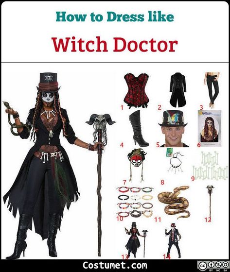 Steampunk Skeleton Costume, Diy Witch Doctor Costume Women, Female Witch Doctor Costume, Diy Voodoo Costume, Vodoo Costumes For Women Diy, Voodoo Witch Costume Diy, Diy Witch Doctor Costume, Witch Doctor Costume Female, Diy Voodoo Witch Costume