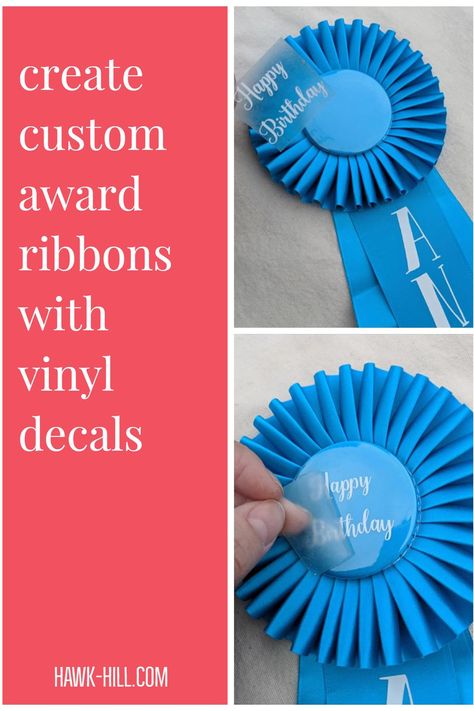 In this post, I’ll be showing you how to personalize a blank award ribbon rosette with a custom design, message, or personalization. This method is perfect for creating custom gifts, awards, or to celebrate unique celebration that would be hard to celebrate or find a card for. Diy Ribbon Rosette, Ribbon Rosettes How To Make, Award Ribbons Diy, Diy Award Ribbon, Paper Plate Awards, Rosette Ribbon, Fun Awards, Award Ribbons, Award Template