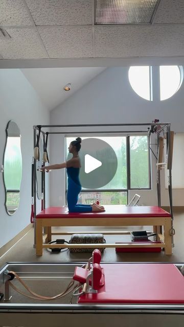 Gratz Pilates on Instagram: "The Gratz Cadillac is the Apparatus of the Month.. here is @chloe_pilates @excelpilatesnova with chest expansion/ thigh stretch. Vinyl is American Beauty" Cadillac Pilates, Gratz Pilates, Pilates Cadillac, Pinterest Projects, American Beauty, May 17, The Expanse, Cadillac, Pilates