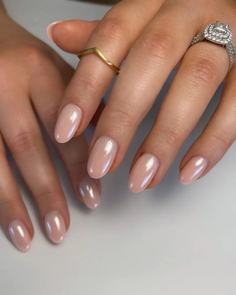 Nude Chrome Nail, Nude Chrome, Chrome Nail Ideas, Gel Chrome Nails, Chrome Nail Art, Chrome Nails Designs, Chrome Nail, Almond Shape Nails, Blue Nail Designs