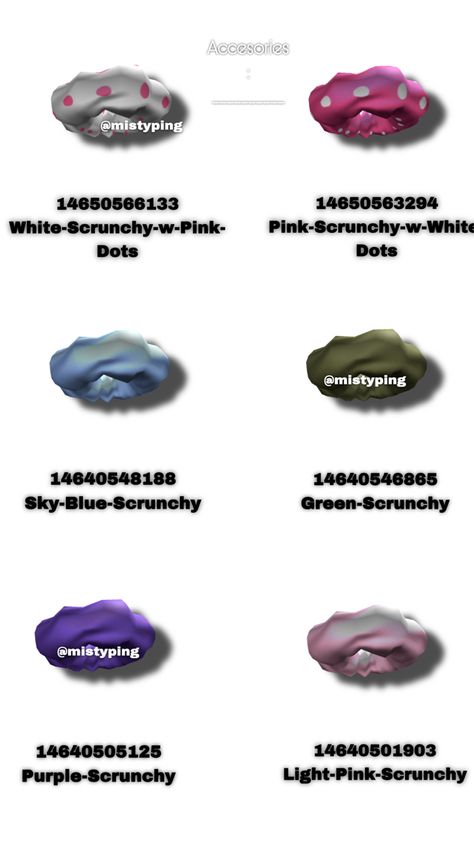 Roblox Purse Codes, Codes For Hair, Hair Decals, Bloxburg Accessories, Accessories Codes, Roblox Accessories, Roblox Hair, Pic Code, Hair Codes