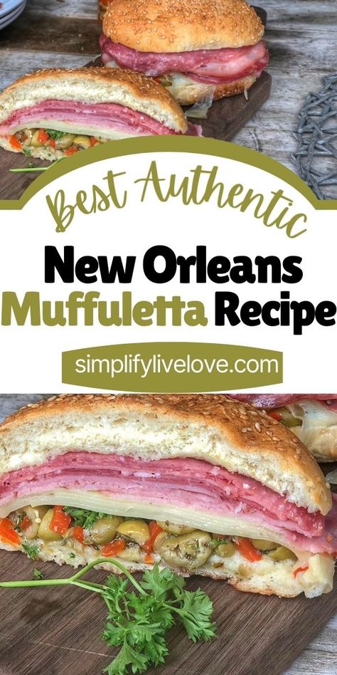 Fun Party Recipes, Mufelleta Sandwich, Jason’s Deli Muffuletta, Mufulleta Sandwich Recipe, Italian Muffuletta Sandwich, Muffuletta Bread Recipe, Muffaletta Bread Recipe, New Orleans Muffaletta Sandwich, New Orleans Sandwich