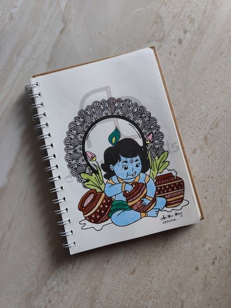 37. KRISHNA MANDALA🙏 Krishna Eating Makhan Drawing Sketch, Janmastami Special Mandala Art, Krishna Drawing Mandala Art, Laddu Gopal Drawing, Krishna Doodle Art Easy, Krishna Mandala Art Easy, Radha Krishna Doodle Art, Krishna Drawing Mandala, Radha Krishna Mandala Art