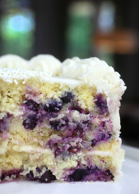 Luscious Lemon Blueberry Cake Blueberry Zucchini Cake, Blueberry Zucchini, Zucchini Cakes Recipe, Lemon Blueberry Cake, Cake With Buttercream Frosting, Delish Cakes, Whipped Cream Cheese Frosting, Lemon Layer Cakes, Cake With Buttercream