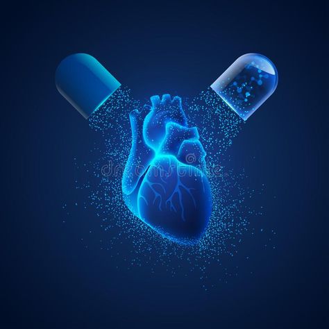 Heart pill. Concept of heart medication, realistic heart with medicine royalty free illustration Heart Medicine, Medicine Illustration, Realistic Heart, A Level Photography, Globe Vector, Pharmacy Design, Cloud Vector, Medical Icon, Futuristic Background