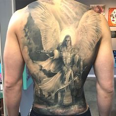 Michael Angel Tattoo, Angel Warrior Tattoo, Archangel Michael Tattoo, St Michael Tattoo, Saint Tattoo, Michael Tattoo, Archangel Tattoo, Spiritual Angels, Anchor Tattoos