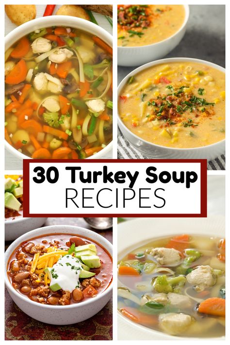 Best Turkey Soup, Turkey Barley Soup, Turkey Soup Recipes, Easy Turkey Soup, Turkey Soup From Carcass, Turkey Ground, Pasta Soup Recipes, Leftover Ideas, Ground Turkey Soup