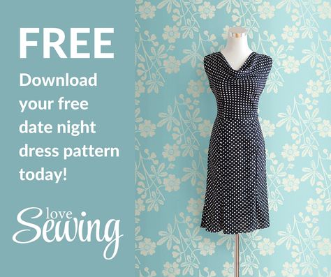 Free date night dress pattern! Night Dress Pattern, Free Dress Pattern, Free Date Night, Free Dress, Date Night Dress, Cowl Dress, Dress Patterns Free, Afrikaanse Mode, Dress Making Patterns