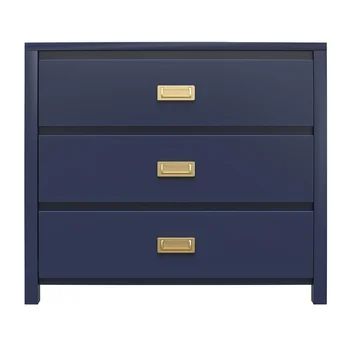 Little Seeds Monarch Hill Haven 3 Drawer Dresser | Wayfair Navy Dresser, Changing Dresser, Changing Table Topper, Change Table, Gold Drawer Pulls, Style Dresser, Changing Table Dresser, Teen Furniture, Kids Dressers