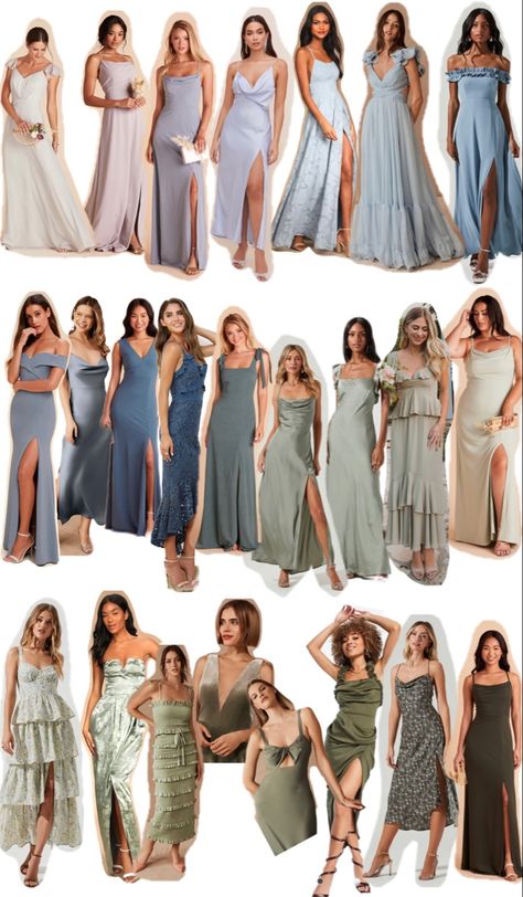 Mint Sage Green Bridesmaid Dresses, Bridesmaid Dresses Muted Colors, Mix Match Sage Bridesmaid Dresses, Bridesmaid Dresses Pastel Green, Blue Green Floral Bridesmaid Dresses, Mismatched Bridesmaid Dresses Blue Green, Muted Color Bridesmaid Dresses, Dusty Blue And Sage Green Bridesmaid Dresses, Blue Pastel Bridesmaid Dresses