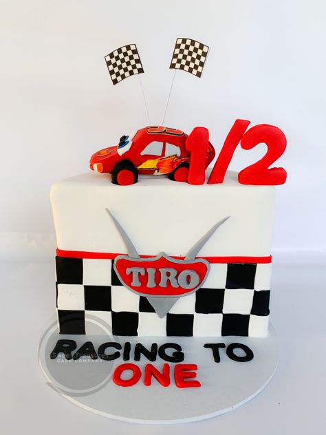 Tito racing to One 🏎 #birthday#jozi #cake #celebrationcakes #party #sweettreasurescakeco #celebrations #johannesburg #tiro #tiroracingtoone #halfwaytoone #halfbirthday #6monthsold Race Car Half Birthday, 6 Months Birthday Party Ideas, Halfway To One Party Ideas, 6 Month Infant Photoshoot Ideas, 6 Month Birthday Party Ideas, 6 Months Party Half Birthday, Halfway To One Birthday Ideas, Half Way To One Cake Ideas, Racing To One Half Birthday