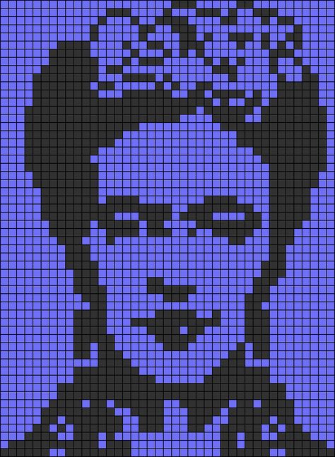 Alpha pattern #51963 | BraceletBook Feminist Painting, Frida Kahlo Cross Stitch, Frida Kahlo Alpha Pattern, Frida Kahlo Cross Stitch Pattern, Mona Lisa Cross Stitch Pattern, Movie Alpha Pattern, Kawaii Cross Stitch, Bracelet Book, Seed Bead Crafts