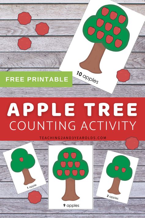 Math Apple Activities, Apple Counting, Counting Activities For Preschoolers, Autumn Preschool Theme, Fall Math Activities, Toddler Math, Apple Math, Apple Preschool, Fall Preschool Activities