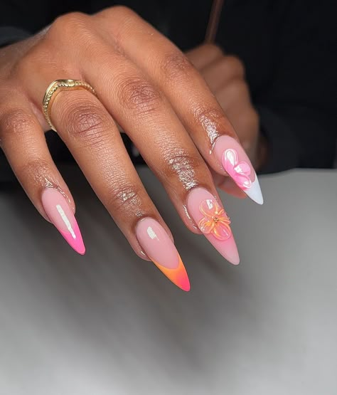 Acrylic Nails Cruise, Nails Cruise, Vacay Nails, Stilleto Nails Designs, Edgy Nails, Nails Now, Colored Acrylic Nails, Girly Acrylic Nails, Glow Nails