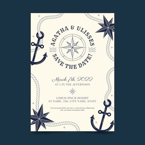 Frozen Party Invitations, Nautical Invitations, Nautical Wedding Invitations, Beachy Wedding, Nautical Themed Party, Yacht Wedding, Nautical Wedding Theme, Red Rose Wedding, Wedding After Party