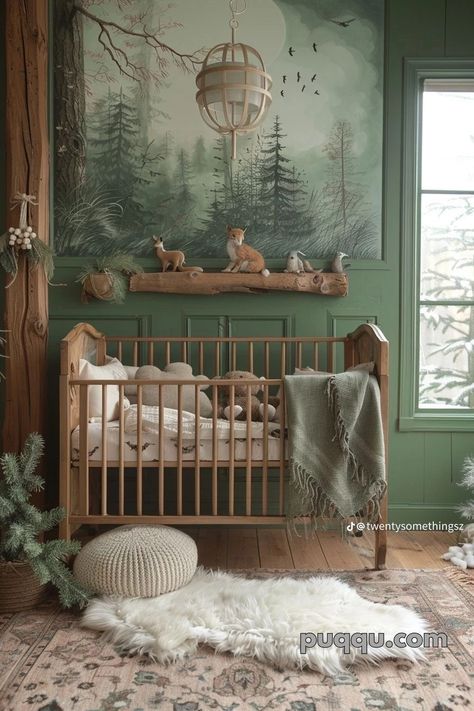 Vintage Baby Room Ideas, Lotr Nursery, Forest Baby Rooms, Woodsy Nursery, Baby Room Themes, Nursery Room Design, Baby Room Inspiration, Baby Boy Room Nursery, Nursery Room Inspiration