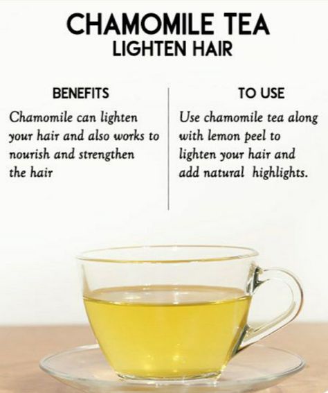 Chamomile For Hair, Natural Hair Oil Recipes, Naturally Lighten Hair, Lightening Hair, Green Tea Shampoo, Hair Oil Recipe, Lighten Hair Naturally, Lighten Hair, Thick Hair Growth