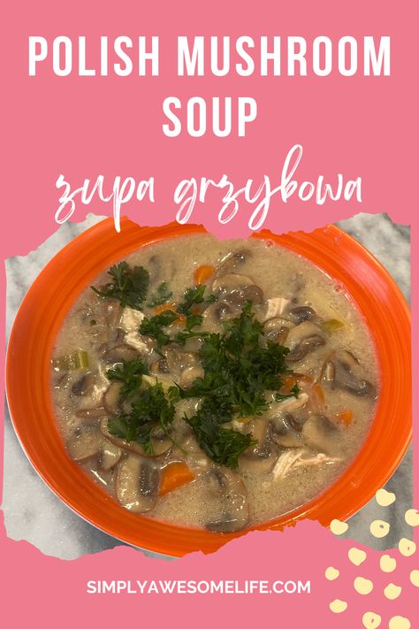 Few soups have as much magical, soul-warming and comforting feeling as Polish mushroom soup, aka zupa grzybowa. If you are craving something really delicious on a cold day, this creamy soup is what you need. Polish Mushroom Soup, Polish Christmas, Polish Food, Awesome Recipes, Creamy Soup, Polish Recipes, Mushroom Soup, Traditional Food, Christmas Eve