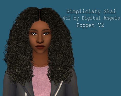 Sims 2 Poppet V2, Sims 2 Curly Hair, Sims 2 Cc, Black Hair Afro, Sims 2 Hair, Cc Folder, Sims 4 Cc Folder, Ethnic Hairstyles, Sims 1