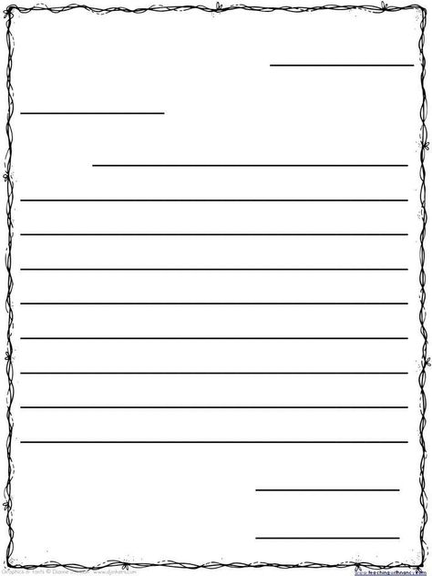 Blank Letter Template, Letter Template For Kids, Friendly Letter Template, Snowman Template, Friendly Letter Writing, Letter Writing Template, Writing Paper Template, Writing Template, Pretty Letters