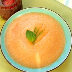 Cantaloupe  Soup  "Very refreshing fruit soup, served chilled. Great for luncheons. Garnish with mint if desired."  Try with Pink Grapefruit juice instead of orange juice Puréed Soups, Cantaloupe Soup, Chilled Soups, Watermelon Soup, Cantaloupe Recipes, Strawberry Soup, Cold Soup Recipes, Cold Soups, Fruit Soup