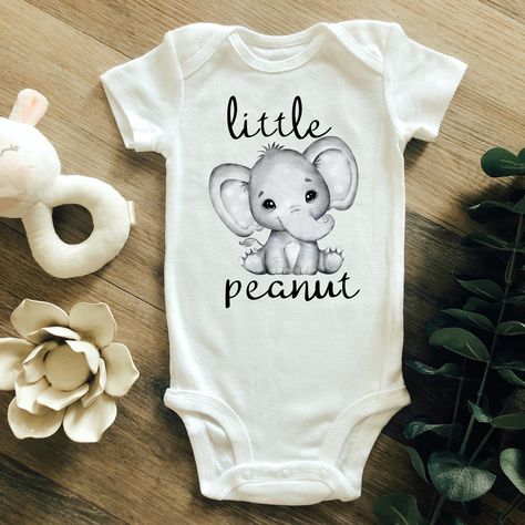 Gender Neutral Elephant Nursery, Newborn Baby Onesie Ideas, Customized Onesies, Cricut Onsies, Gender Neutral Onesies, Neutral Baby Onesies, Baby Clothes Gender Neutral, Wolf Nursery, Elephant Onesie