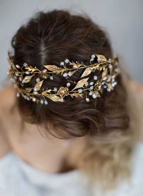 Prom Headband, Wedding Hairstyles With Crown, Leaf Headpiece, Prom Hair Accessories, Wedding Crown, Bridal Headband, Wedding Headpiece, Tiaras And Crowns, Bridal Headpieces