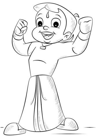 Chotta Bheem Drawing, Chhota Bheem Drawing, Chotta Bheem, Trin For Trin Tegning, Cartoon Drawing For Kids, Drawing Pictures For Kids, Chhota Bheem, Easy Cartoon, Disney Character Drawings