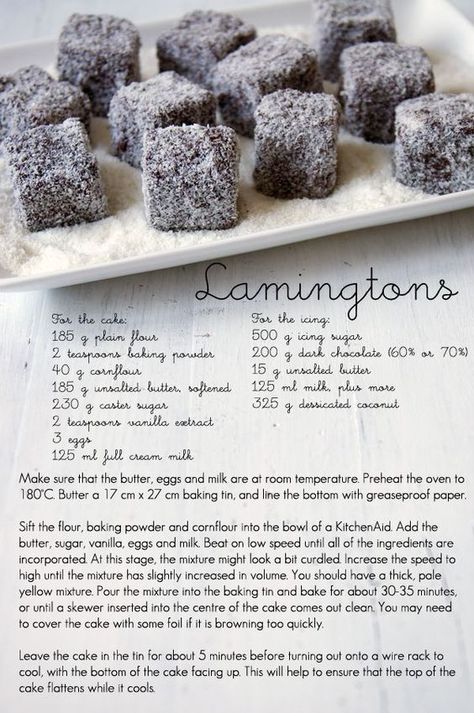 Australian Lamingtons, Lamington Recipe, Lamingtons Recipe, Australian Recipes, Australian Desserts, Baked Items, African Dessert, Aussie Food, Party Cat