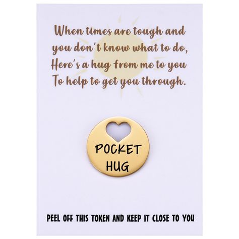 PRICES MAY VARY. *Packet Hug Token Gift* A cute pocket hug token attached to greeting card, featuring a small message "When times are tough and you don't know what to do. Here's a hug from me to you to help to get you through", you can peel off this token and keep it close to you. Lovely little wooden keepsake for a special person who needs a hug. *Well Done Gifts / Rainbow Gifts* A hug for carry around as a well done, for going to school, university, work or even outside or perfect to send a fa Rainbow Gifts, Pocket Token, Miss You Gifts, Cheer Up Gifts, Long Distance Relationship Gifts, Pocket Hug, Rainbow Gift, Need A Hug, Encouragement Gifts