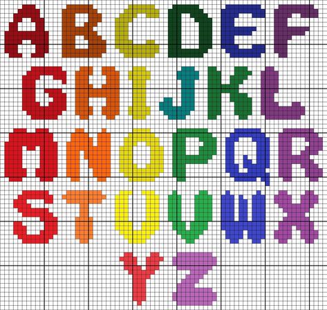 Crochet Alphabet Letters, Letters Cross Stitch, Alphabet Patterns, Stitch Letters, Crochet Alphabet, Cross Stitch Alphabet Patterns, Cross Stitch Fonts, Cross Stitch Letters, Hama Bead