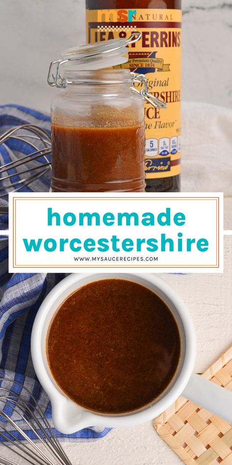 Make your own homemade Worcestershire Sauce with simple ingredients so that you can have the popular sauce handy all the time! Homemade Worcestershire Sauce, Red Wine Mushroom Sauce, Worcestershire Sauce Recipes, Best Sauce Recipe, Tzatziki Sauce Recipe, Homemade Tzatziki Sauce, Homemade Tzatziki, Homemade Condiments, Cooking Easy