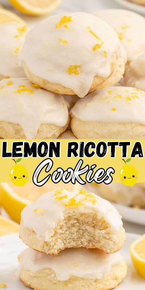 Ricotta Cookies Recipe, Delicious Lemon Desserts, Lemon Ricotta Cookies, Crumble Cookie Recipe, Crumble Cookie, Lemon Treats, Ricotta Cookies, Facebook Recipes, Pinky Girl