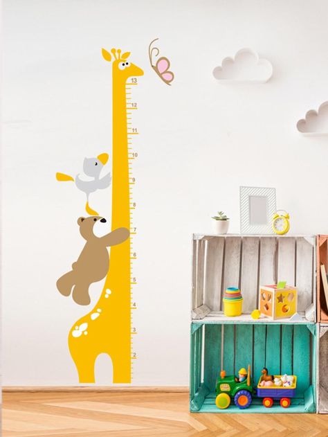 Giraffe Growth Chart, Wall Growth Chart, Kids Growth Chart, Cartoon Giraffe, Giraffe Nursery, Kids Rooms Diy, Removable Wall Stickers, Kids Wall Decals, Wall Stickers Kids