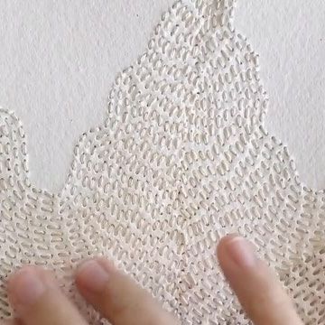 designboom magazine on Instagram: "weaving serenity into your afternoon with @brittfabello’s meditative hand #sewing on watercolor #paper 🪡✨ #designboom #paperart #embroidery #embroideryart" How To Watercolor Embroidery, Embroidery With Watercolor, Watercolor And Embroidery On Paper, Embroidery On Watercolor Paper, Embroidered Watercolor, Embroidery On Paper, Watercolor Embroidery, Watercolour Embroidery Mixed Media, Paper Embroidery