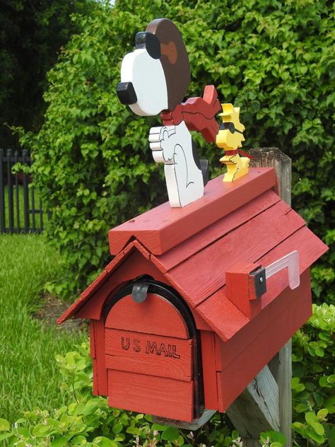 Snoopy WW I Flying Ace & Wingman  Unique Mailbox TopperONLY image 5 Snoopy Mailbox, Unique Mailbox, Mailbox Topper, Cool Mailboxes, Painted Mailboxes, Diy Mailbox, Unique Mailboxes, Mailbox Ideas, Wood Yard Art