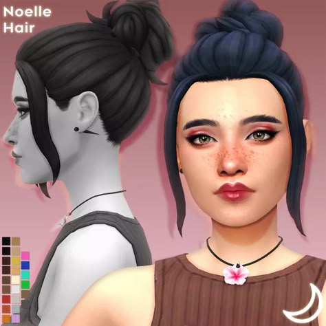 Sims 4 Ponytail, Sims 4 Cc Ponytail, Ts4 Hair, Sims Download, Sims Characters, Magenta Hair, Two Ponytails, Pelo Sims, Sims 4 Mm Cc