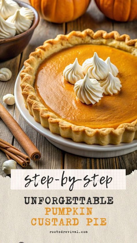 The Blog ’’The best pumpkin custard pie recipe you’ve ever tasted’’ provides a step-by-step guide to making pumpkin custard pie with perfectly spiced flavors, complete with a buttery, flaky crust. This dessert offers the comforting warmth of fall spices and a creamy texture, making it an unforgettable treat for holiday gatherings or cozy fall evenings. Click the link for the full recipe and baking tips to make this irresistible pie! Pumpkin Pie Recipe Ina Garten, Pumpkin Pie Recipe Variations, Pumpkin Pie Recipe With Allspice, The Best Pumpkin Pie Recipe Ever, Best Ever Pumpkin Pie Recipe, Grandma's Pumpkin Pie Recipe, Buttermilk Pumpkin Pie Recipe, Sensational Double Layer Pumpkin Pie, Sally’s Baking Pumpkin Pie