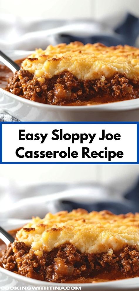 Searching for a fun and tasty meal to brighten your week? This Easy Sloppy Joe Casserole Recipe is an easy casserole that brings together rich flavors and quick preparation, perfect for any occasion. Meat Casseroles, Sloppy Joe Casserole, Cooking Meals, Recipe Dinner, Sloppy Joe, Easy Casserole Recipes, Sloppy Joes, Entree Recipes, Easy Dinners